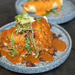 Inland Pacific Kitchen - Steak & Egg Benny and the Chana Masala Burrito