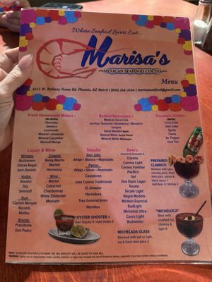 Menu photo 2 Marisa's Mexican Seafood Cocina Phoenix, AZ Menu photo 2 Marisa's Mexican Seafood Cocina Phoenix, AZ