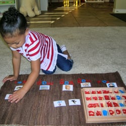 First Step Montessori - Three years old and putting three letter words together!