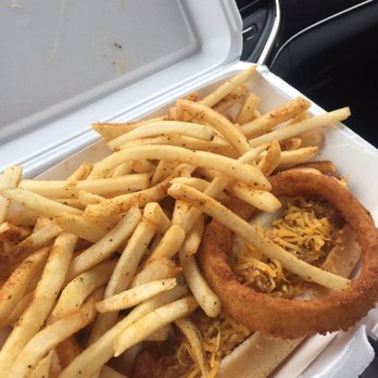 Dave's Dogs - Chili cheese dog with Old Bay fries. Tasty! - Food Trucks Near Me - Woodbridge, Virginia Dave's Dogs - Chili cheese dog with Old Bay fries. Tasty! - Food Trucks Near Me - Woodbridge, Virginia
