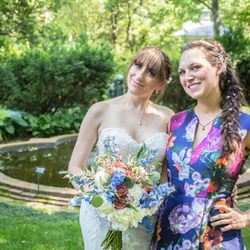 Tanya did my makeup and hair as well as my maid of honor's makeup and Viking-inspired hair pictured here. We both turned heads all day!