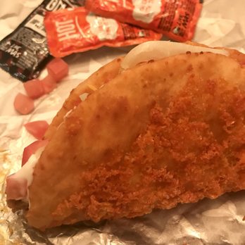 Taco Bell - Toasted Cheddar Chalupa - love the crispy exterior - Fast Food Near Me - Fort Worth, Texas