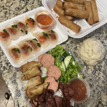 VN Tofu - What I brought home: Egg rolls, bún thịt nướng, bánh bột lọc, and bánh bao thịt heo. - Vietnamese Near Me - Norcross, Georgia VN Tofu - What I brought home: Egg rolls, bún thịt nướng, bánh bột lọc, and bánh bao thịt heo. - Vietnamese Near Me - Norcross, Georgia