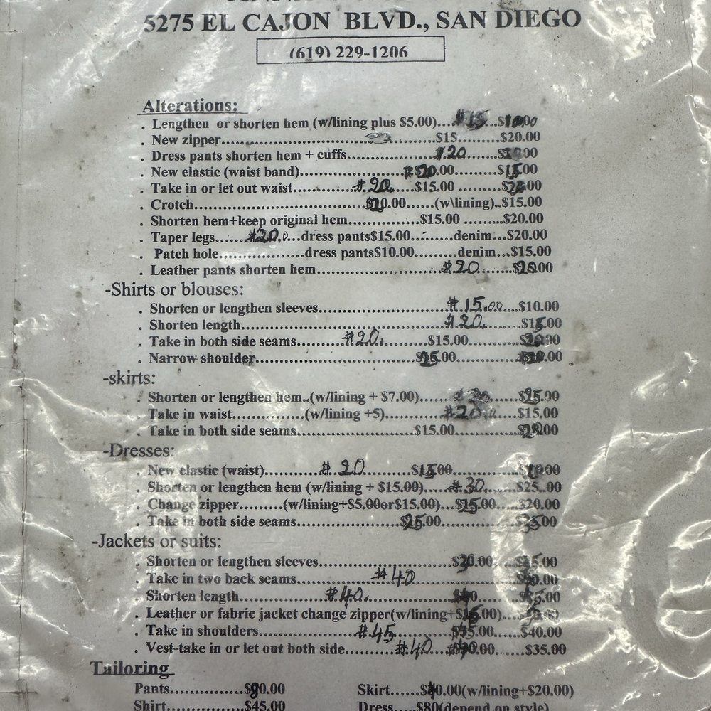 Anna's Tailoring - Sewing & Alterations Near Me - San Diego, California