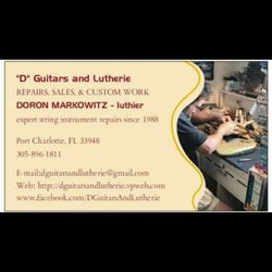 D Guitars and Lutherie - Business card.