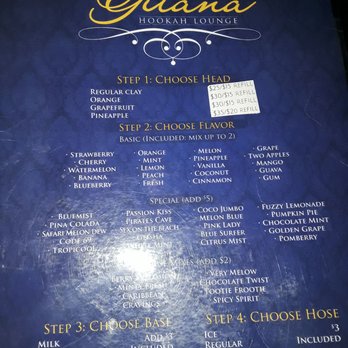 Gitana Hookah Lounge - the menu - Hookah Bars Near Me - New York, New York