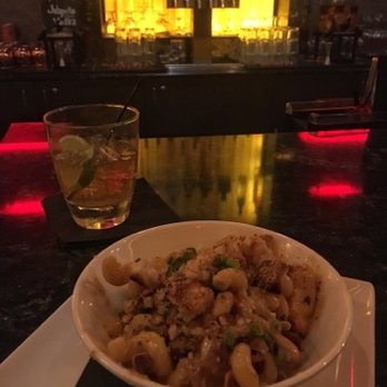 Revel - At the "Revel" Bar, whiskey sour and Smoked Mac & Cheese (individual portion). - Bars Near Me - Pittsburgh, Pennsylvania Revel - At the "Revel" Bar, whiskey sour and Smoked Mac & Cheese (individual portion). - Bars Near Me - Pittsburgh, Pennsylvania