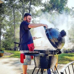 Coastal Carolina Pool Supplies - Our 1st Primo Grill Customer and his grill. We've been told that he loves his grill so much that he kisses it goodnight from time to time