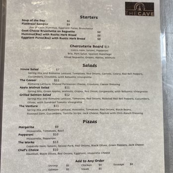 The Cave - New Menu - Wine Bars Near Me - Ventura, California The Cave - New Menu - Wine Bars Near Me - Ventura, California