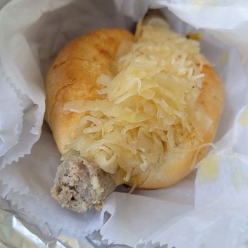 Mainzer's German Deli - a half eaten sausage sandwich - Delis Near Me - Miami, Florida Mainzer's German Deli - a half eaten sausage sandwich - Delis Near Me - Miami, Florida