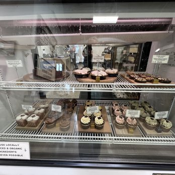 Dick Taylor Craft Chocolate - Cold display case with cupcakes and other delectable goodies. - Chocolatiers & Shops Near Me - Eureka, California