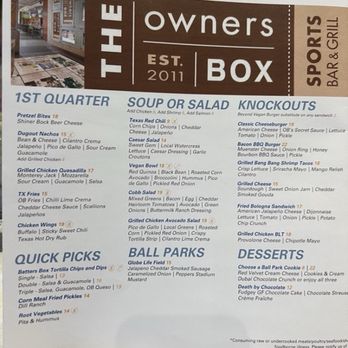 The Owners Box - Menu - Sports Bars Near Me - Dallas, Texas The Owners Box - Menu - Sports Bars Near Me - Dallas, Texas