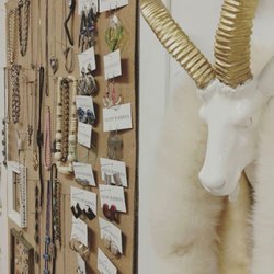 Filthy Rebena Vintage - Jewelry wall; most pieces are costume and are priced at $15.