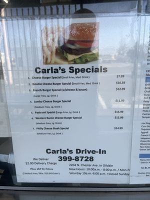 Menu photo 1 Carla's Drive In Bakersfield, CA