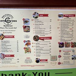 Lemongrass Thai Sushi - Menu