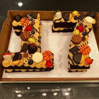 Sweet Reserve - Custom Birthday Number Cake with Signature Chocolate Biscoff flavor. My 17 y/o son absolutely loved the basketball theme! - Bakeries Near Me - Lombard, Illinois Sweet Reserve - Custom Birthday Number Cake with Signature Chocolate Biscoff flavor. My 17 y/o son absolutely loved the basketball theme! - Bakeries Near Me - Lombard, Illinois