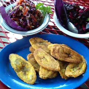 Pambiche - Fried green plantains, cabbage salad, beer salad....happy hour - Cuban Near Me - Portland, Oregon