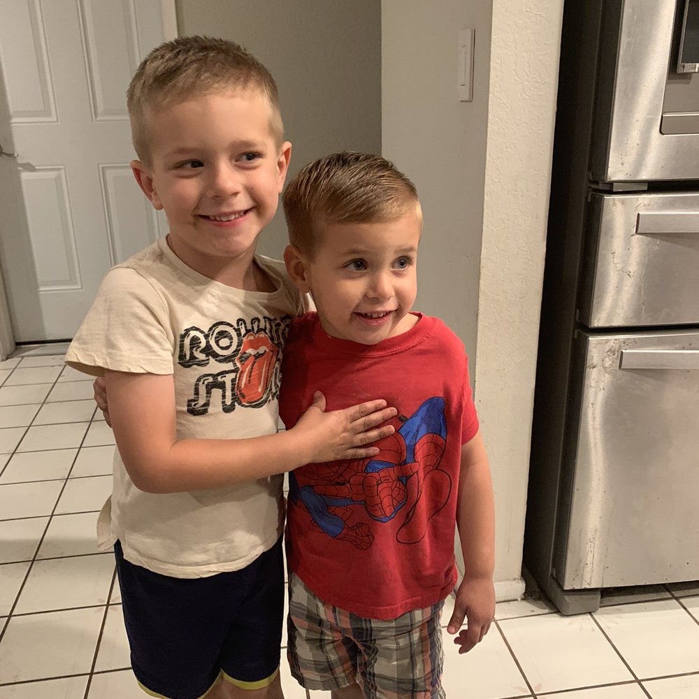 Boys with their Children's Haircut