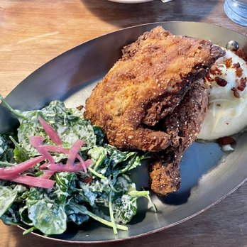 Mattie's - Fried chicken with salad and mashed potatoes - American Near Me - Austin, Texas