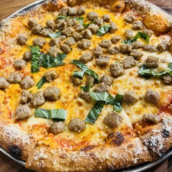 Oscar's Brewing Company - 4 Cheese Pizza with Basil and Added Sausage. You can add items to pizzas if they have it.... - Breweries Near Me - Temecula, California Oscar's Brewing Company - 4 Cheese Pizza with Basil and Added Sausage. You can add items to pizzas if they have it.... - Breweries Near Me - Temecula, California