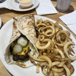 Steakburger and Olga's Seasoned Curly Fries