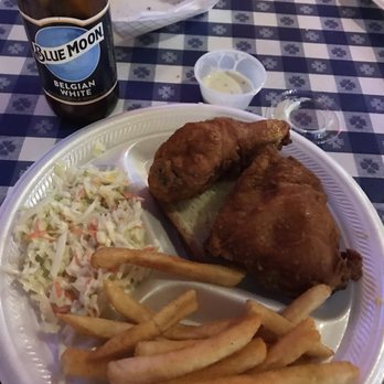 Gus's World Famous Fried Chicken - Dark meat with slaw and fries. - Southern Near Me - Lexington, Kentucky