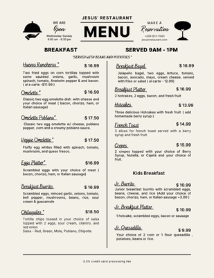 Menu photo 3 Jesus Restaurant Murphys, CA
