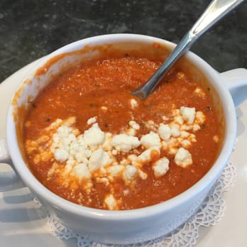 Iron Rooster - Roasted red pepper bisque. With crumbled goat cheese for a nice salty touch! - American Near Me - Baltimore, Maryland Iron Rooster - Roasted red pepper bisque. With crumbled goat cheese for a nice salty touch! - American Near Me - Baltimore, Maryland