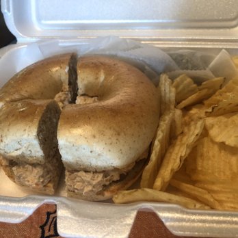 Bagel Chateau - Tuna bagel with chips - Bagels Near Me - Westfield, New Jersey