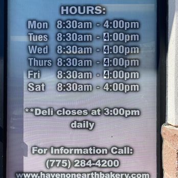 Haven on Earth - Hours - Bakeries Near Me - Reno, Nevada