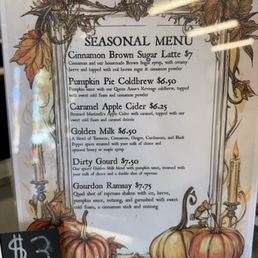 Seasonal fall menu