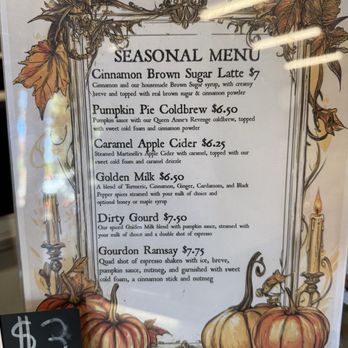 Black Sails Coffee Lounge - Seasonal fall menu - Coffee & Tea Near Me - Citrus Heights, California