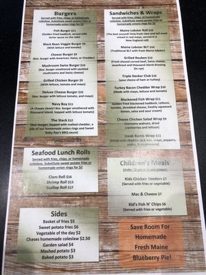 Menu photo 5 Chases Restaurant Winter Harbor, ME Menu photo 5 Chases Restaurant Winter Harbor, ME