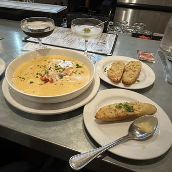 Martini's - Lobster bisque  Espresso Martini  Dirty Martini - Seafood Near Me - Fredericksburg, Texas