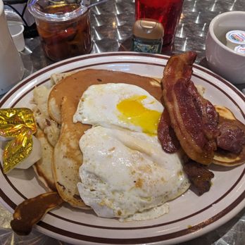 Down Home Diner - Bunks breakfast. Over medium eggs, thick bacon and pancakes - Diners Near Me - Philadelphia, Pennsylvania Down Home Diner - Bunks breakfast. Over medium eggs, thick bacon and pancakes - Diners Near Me - Philadelphia, Pennsylvania