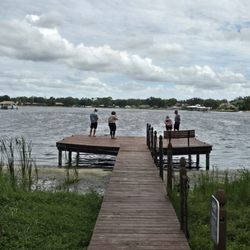 In The Loop Brewing - Dock out behind the restaurant... Always a breeze even on hot days