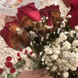 Moldy flowers from the commissary at Randolph.  Do not ever buy flowers from here!