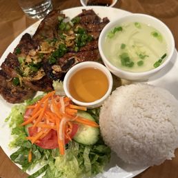 Grilled pork chop over rice Grilled pork chop over rice