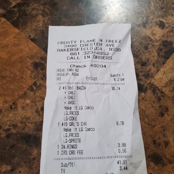 Frosty Fast 'N Fresh - Ended up missing one large fry bag - Burgers Near Me - Bakersfield, California Frosty Fast 'N Fresh - Ended up missing one large fry bag - Burgers Near Me - Bakersfield, California