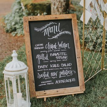 White Pepper - That calligraphy they do for the food.. *swoon!* Photo: Hazelwood Photography - Caterers Near Me - Portland, Oregon