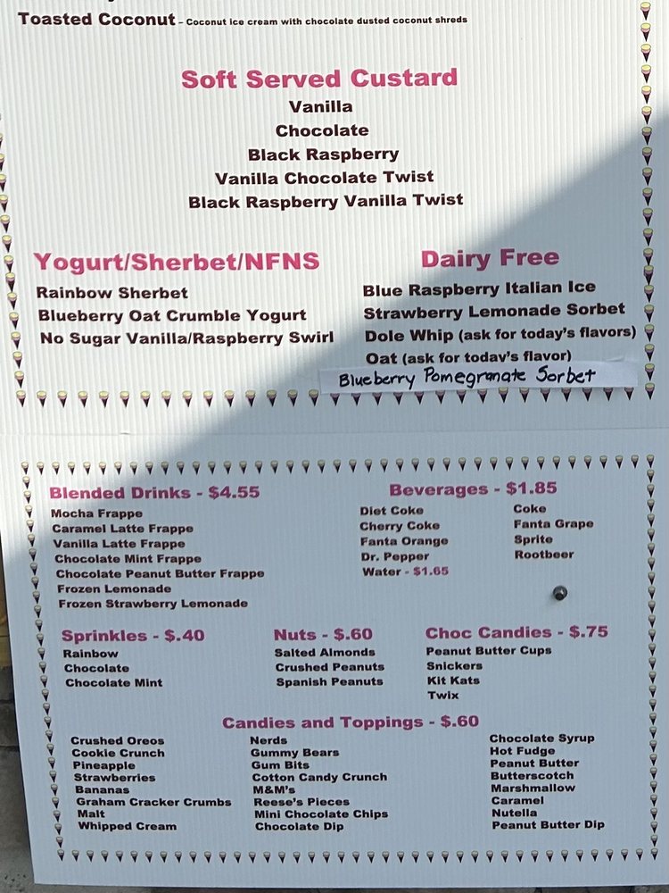 Food from Village Ice Cream Shop