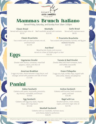 Menu photo 5 Osteria Cotto e Mangiato San Diego, CA Menu photo 5 Osteria Cotto e Mangiato San Diego, CA