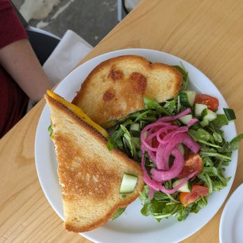 Ash & Elm Cider - Grilled cheese with a side salad - Cideries Near Me - Indianapolis, Indiana Ash & Elm Cider - Grilled cheese with a side salad - Cideries Near Me - Indianapolis, Indiana