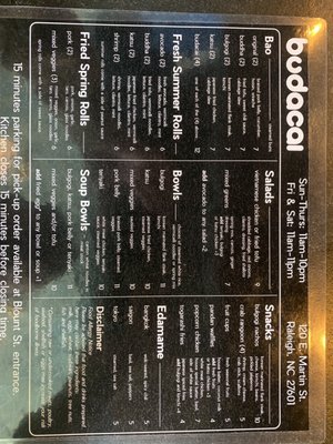 Menu photo 7 Budacai Raleigh, NC