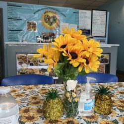 Mother Natures Soul Food Vegan Restaurant - Love the sunflowers!