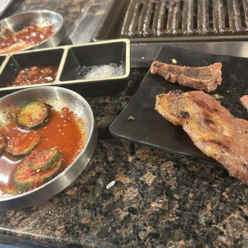 Let's Gogi - Marinated pork chop, cucumber kimchi - Korean Near Me - Rowland Heights, California Let's Gogi - Marinated pork chop, cucumber kimchi - Korean Near Me - Rowland Heights, California