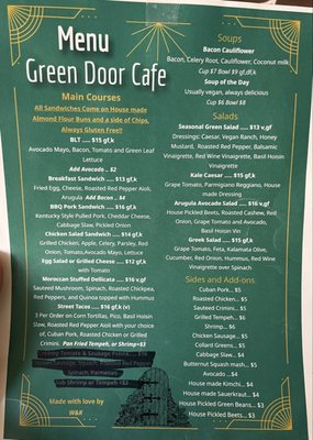 Menu photo 1 Green Door Cafe Astoria, OR