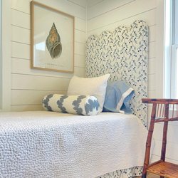 Cecil+Marie Furniture - Custom built and upholstered headboard.