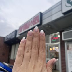Top Nails & Spa - Almond shape. French ombré with chrome. Dip and gel. 10/10!!