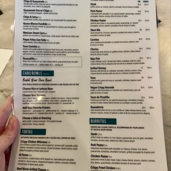 Cabo - Menu - Mexican Near Me - Northbrook, Illinois